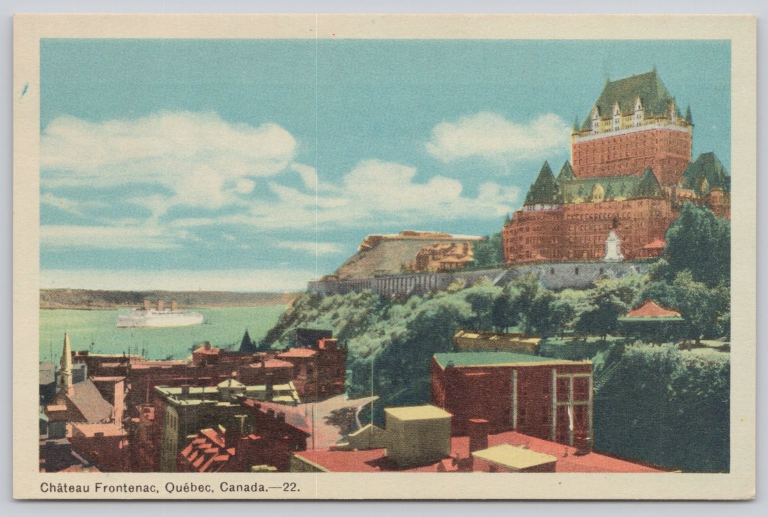 Château Frontenac Quebec City Canada Vintage Postcard PE Co Broadmanno