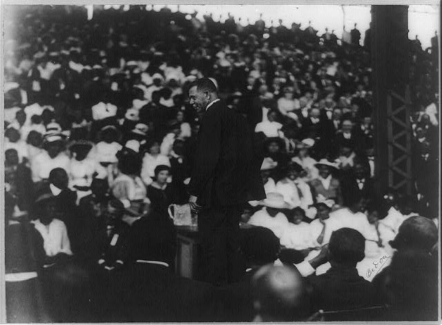 Photo:[Booker T. Washington on his last southern tour in Louisiana]