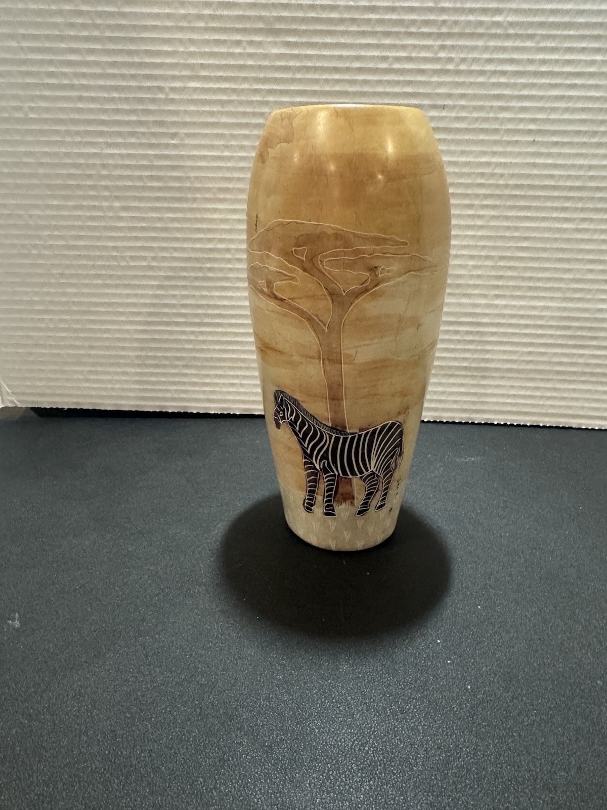 Vintage Hand Carved Soapstone Vase 8