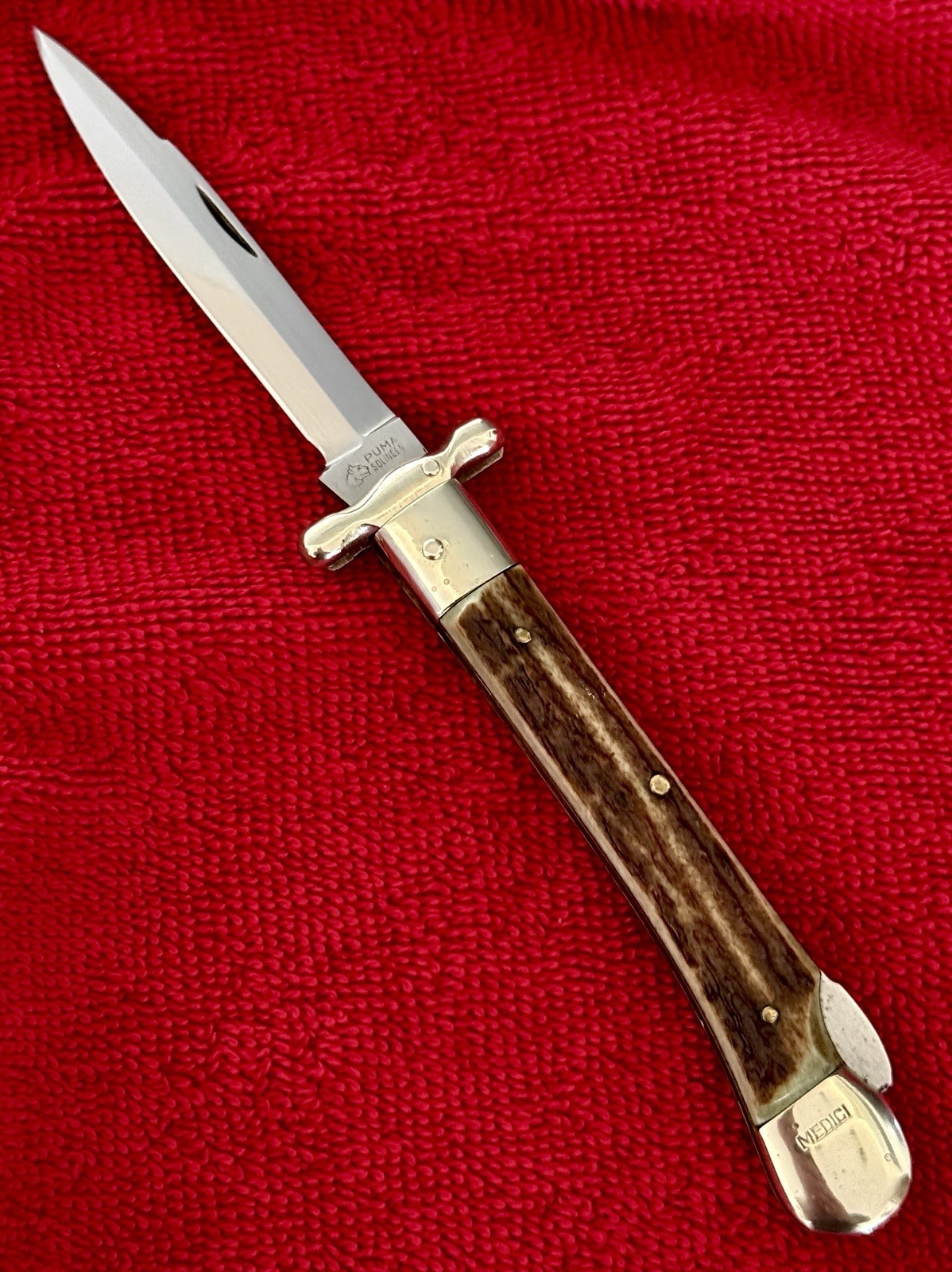 Vintage 1966 PUMA MEDICI Solingen Germany Pocketknife Swinguard Stiletto Vintage 1966 PUMA MEDICI Solingen Germany Pocketknife Swinguard Stiletto