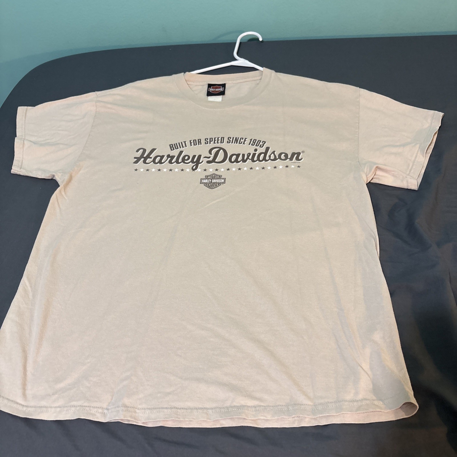 Vintage Harley Davidson Shirt XL Cream Tilley Statesville NC Y2K Graphic Tee