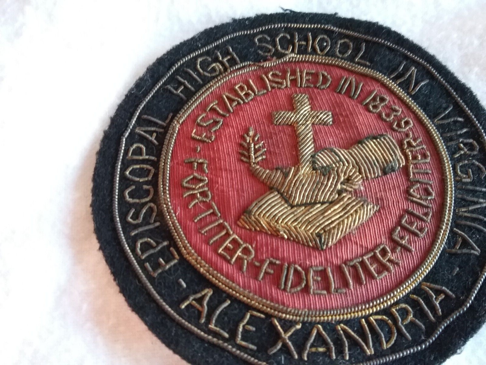 FINAL PRICE Vintage Episcopal High School Alexandria VA Bullion blazer patch