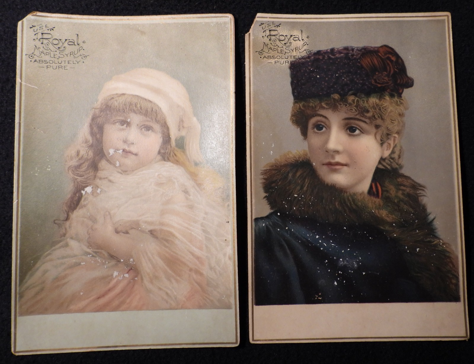 Vtg Antique Royal Maple Syrup Absolutley Pure Victorian TRADE CARDS Vtg Antique Royal Maple Syrup Absolutley Pure Victorian TRADE CARDS