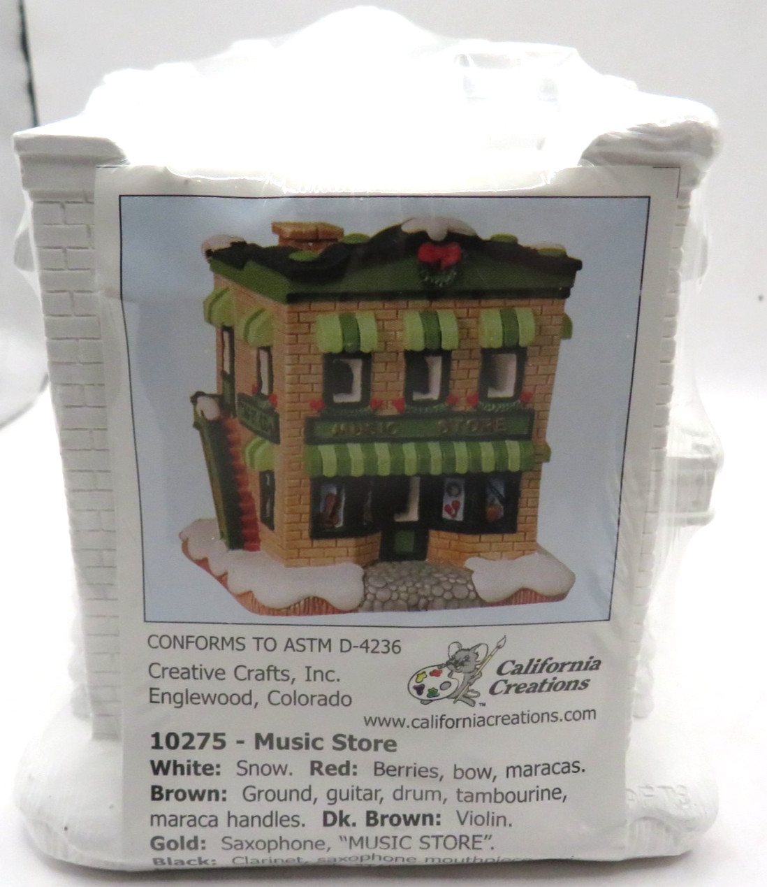 California Creations Christmas Village Music Store 10275 Creative Crafts