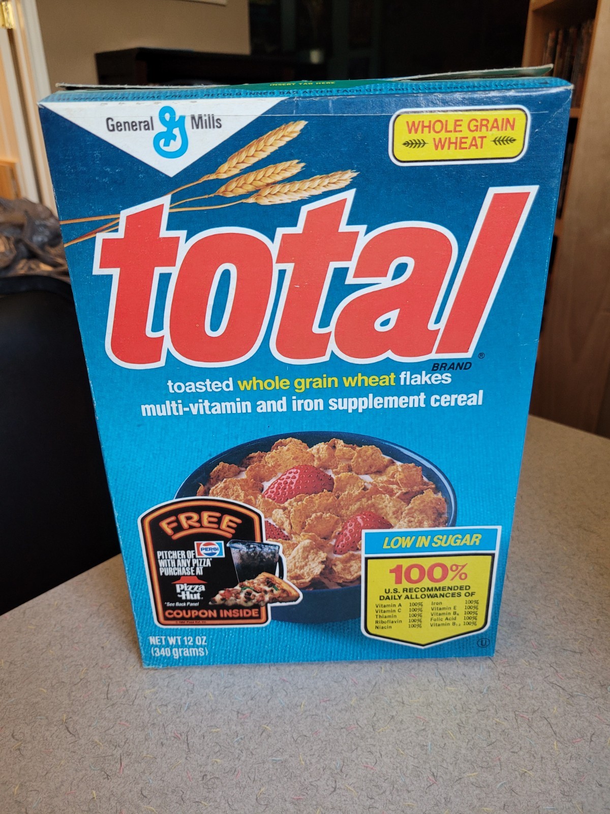 Vintage Total Cereal Box General Mills Pizza Hut Offer Vintage Total Cereal Box General Mills Pizza Hut Offer