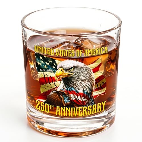 FLAGWIX American Eagle Whiskey Glasses 10oz Old Fashioned FLAGWIX American Eagle Whiskey Glasses 10oz Old Fashioned