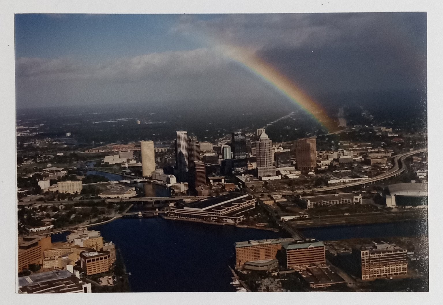 Tampa Florida Aerial Cityscape Rainbow Postcard Modern Photo RPPC Tampa Florida Aerial Cityscape Rainbow Postcard Modern Photo RPPC
