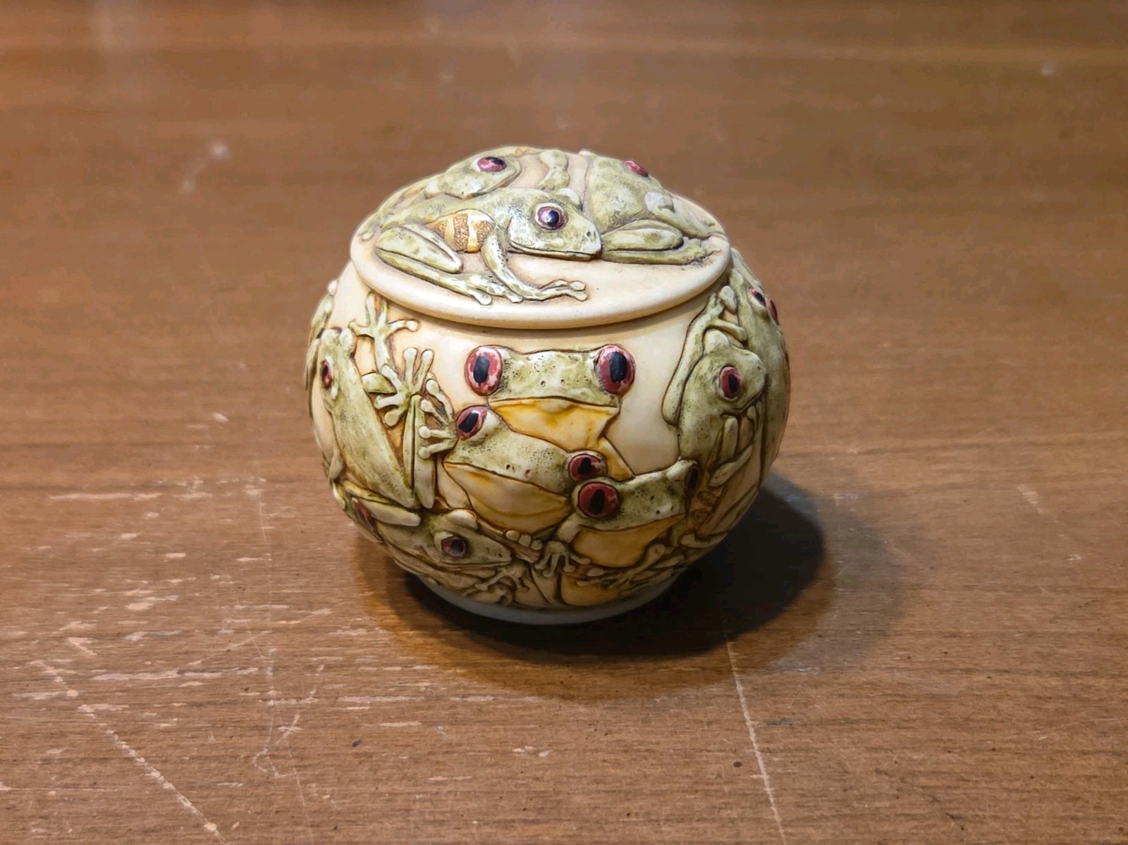 Vintage Jardinia Leap Frog Tree Frog Trinket Box Harmony Kingdom