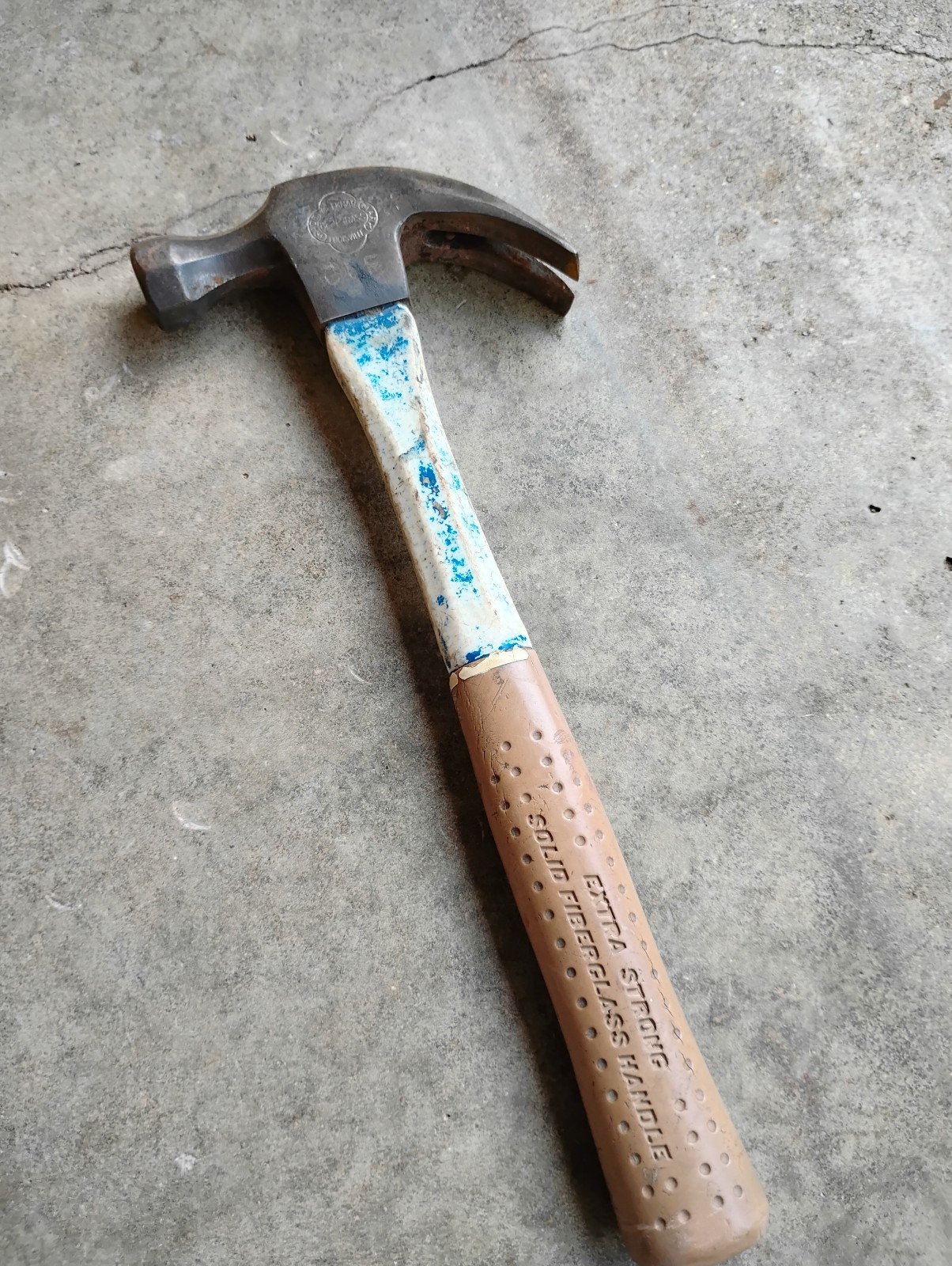 Vintage Belknap Blue Grass 16oz Curved Claw Hammer BG147-16 Fiberglass Handle