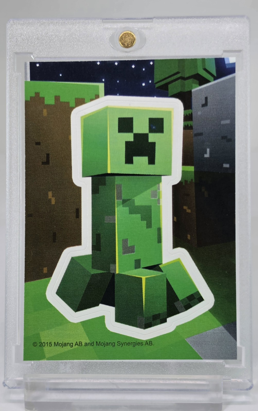 CLEAN 2015 MINECRAFT ROOKIE CREEPER ROOKIE CARD STICKER 1ST EVER RC SP RARE SSP
