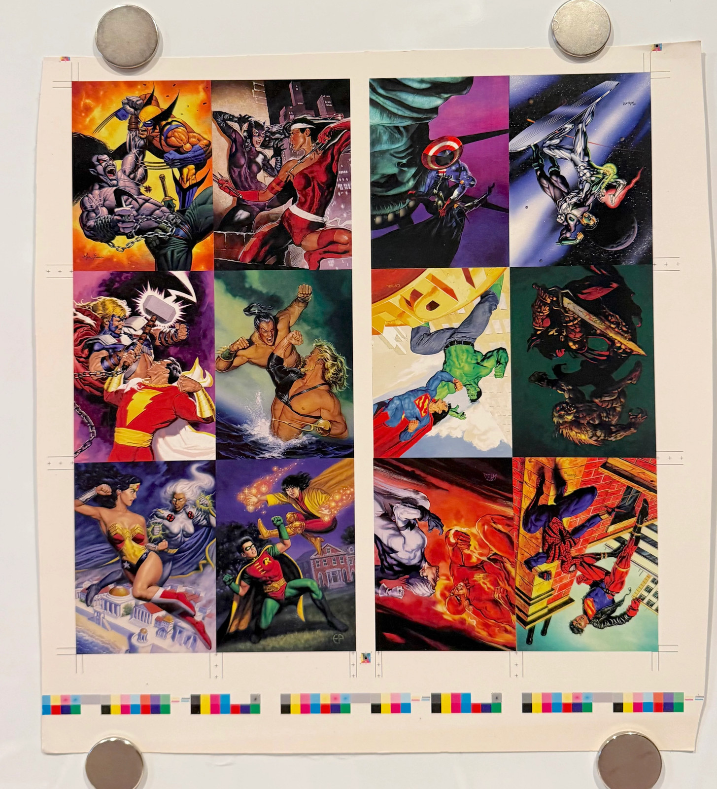 1995 DC Versus Marvel Holo F/X Chase Card Set Uncut Press Sheet of 12 1995 DC Versus Marvel Holo F/X Chase Card Set Uncut Press Sheet of 12