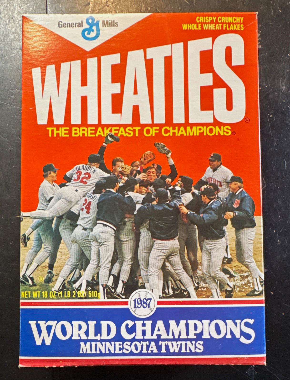 Vintage  1987 Minnesota Twins World Champions Wheaties Cereal Box