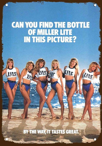 1989 MILLER BEER SEXY BLONDE BIKINI WOMEN Vnt-Look DECORATIVE REPLICA METAL SIGN 1989 MILLER BEER SEXY BLONDE BIKINI WOMEN Vnt-Look DECORATIVE REPLICA METAL SIGN