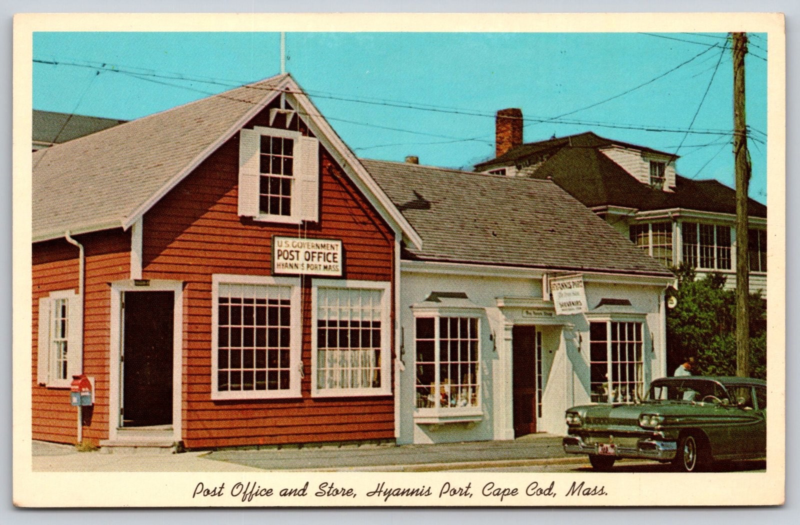 Hyannis Port Cape Cod Massachusetts Post Office Store Curt Teich Postcard PC307 Hyannis Port Cape Cod Massachusetts Post Office Store Curt Teich Postcard PC307