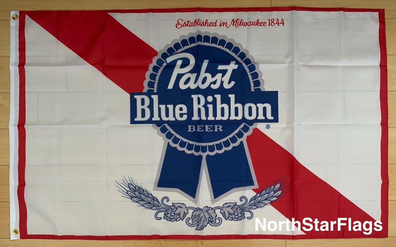 Pabst Blue Ribbon 3x5 ft Flag Banner Man Cave PBR Beer