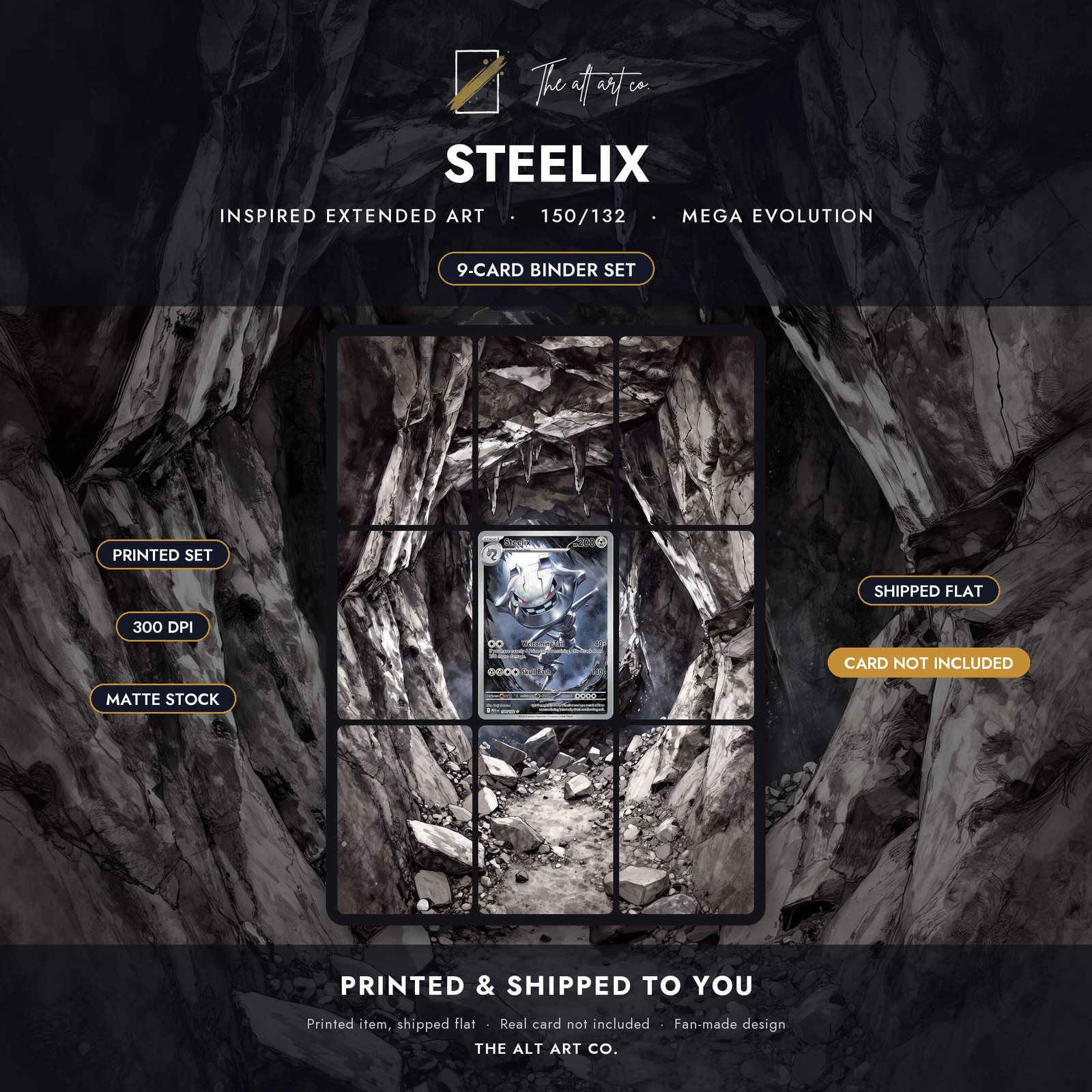 Pokemon Steelix 150/132 IR Mega Evolution Extended Art Binder Insert 9-Pocket
