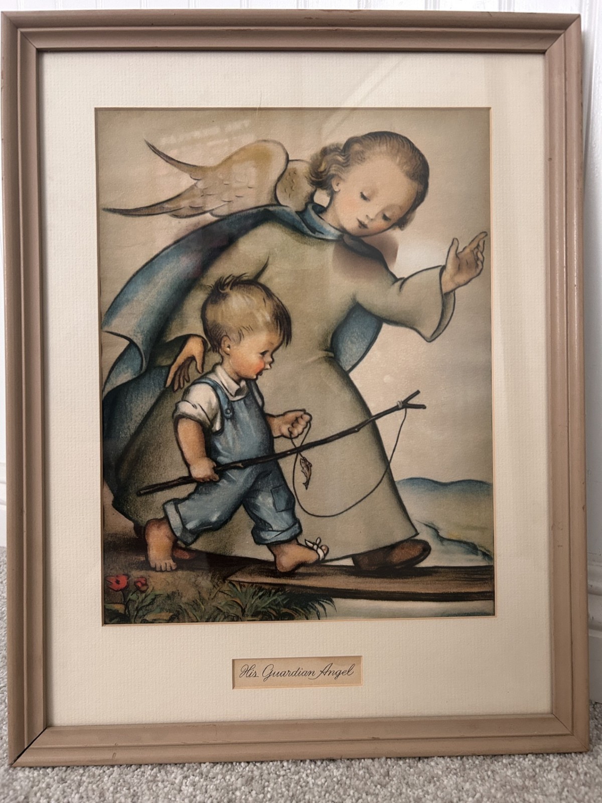 Vintage M. I. Hummel Her and His Guardian Angel 1940’s Picture/Prints Vintage M. I. Hummel Her and His Guardian Angel 1940’s Picture/Prints