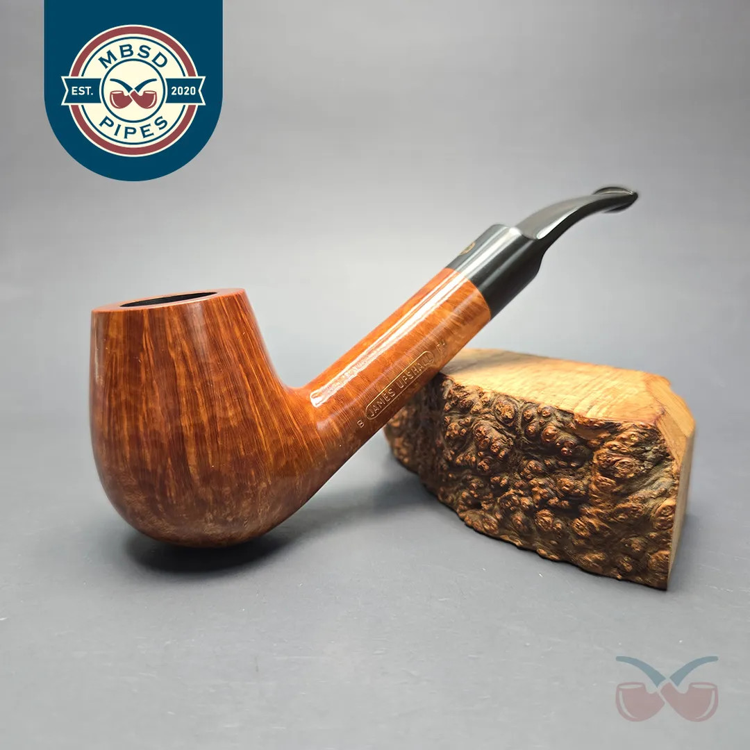 James Upshall B Grade Group 6 Smooth Long Shank Bent Estate Briar Pipe, Unsmoked