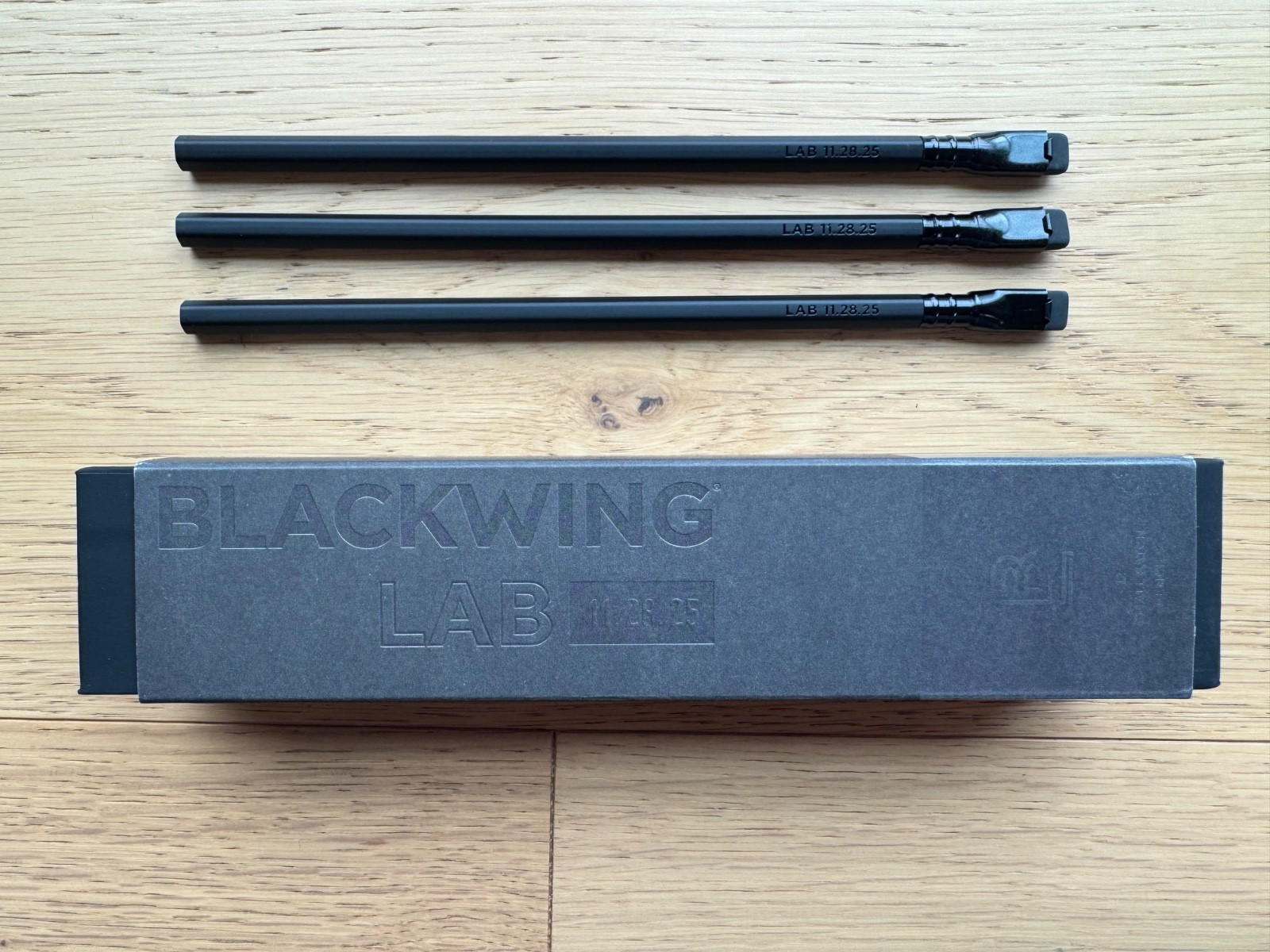 3 Blackwing Lab 11.28.25 pencils (Box included) 3 Blackwing Lab 11.28.25 pencils (Box included)