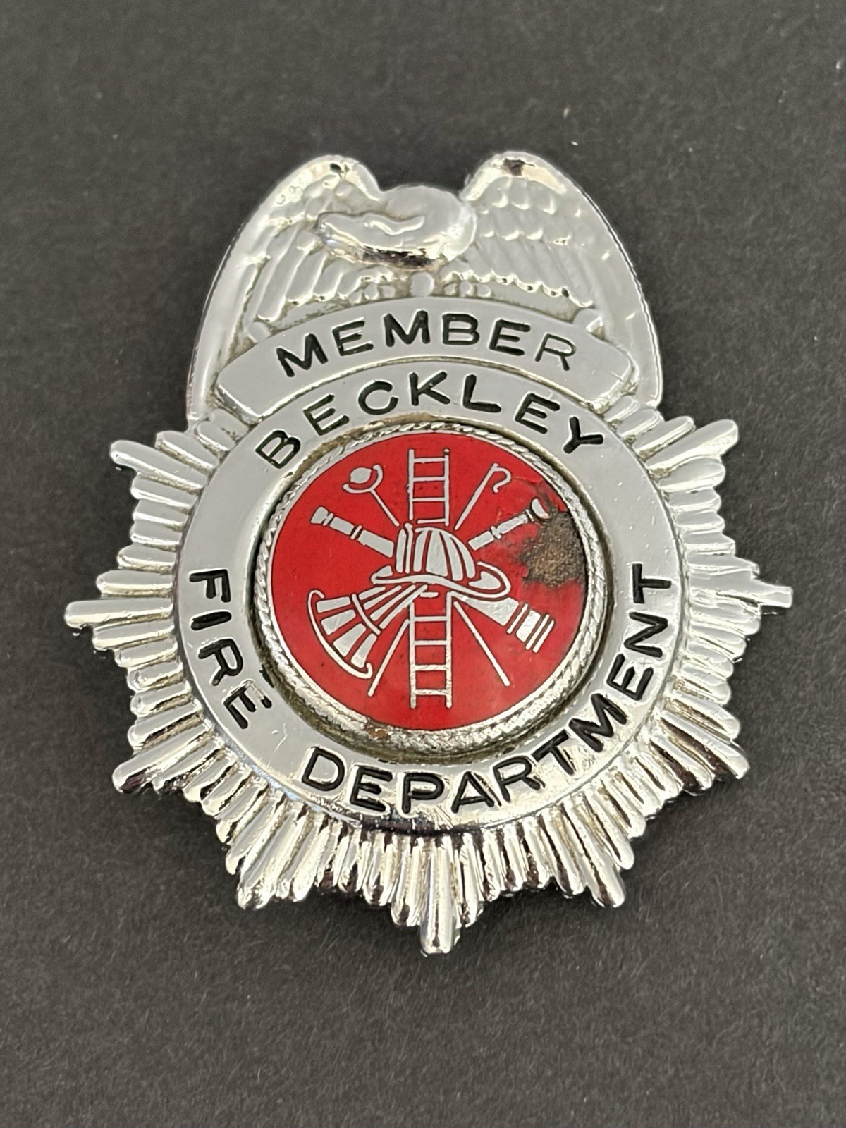 Obsolete Antique Beckley, West Virginia Fire Department Member Badge
