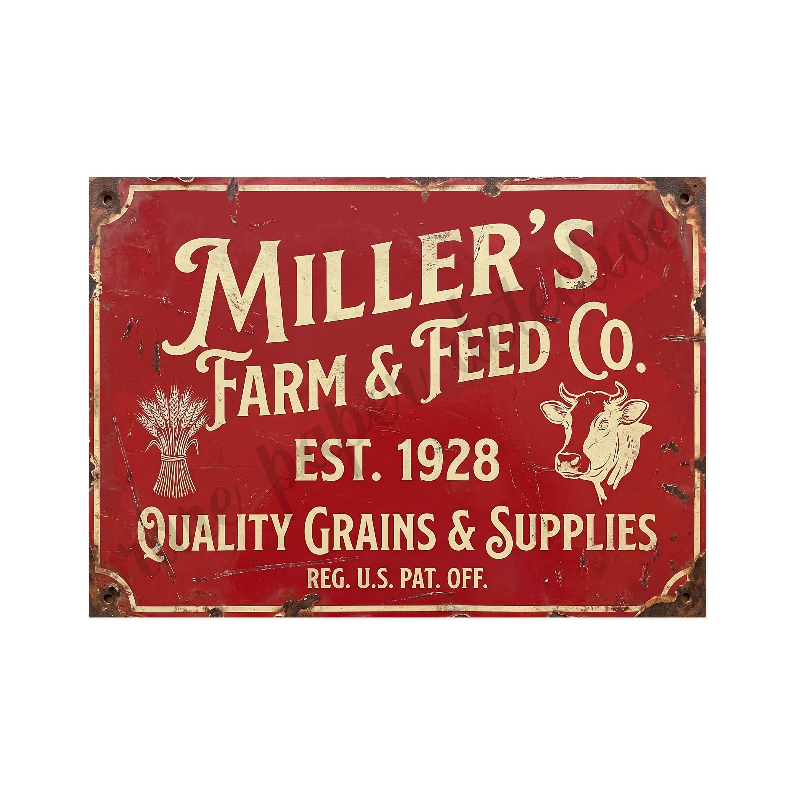 Vintage Advertising Sign Print Farm and Feed Store Retro 1940s, 5\ Vintage Advertising Sign Print Farm and Feed Store Retro 1940s, 5\