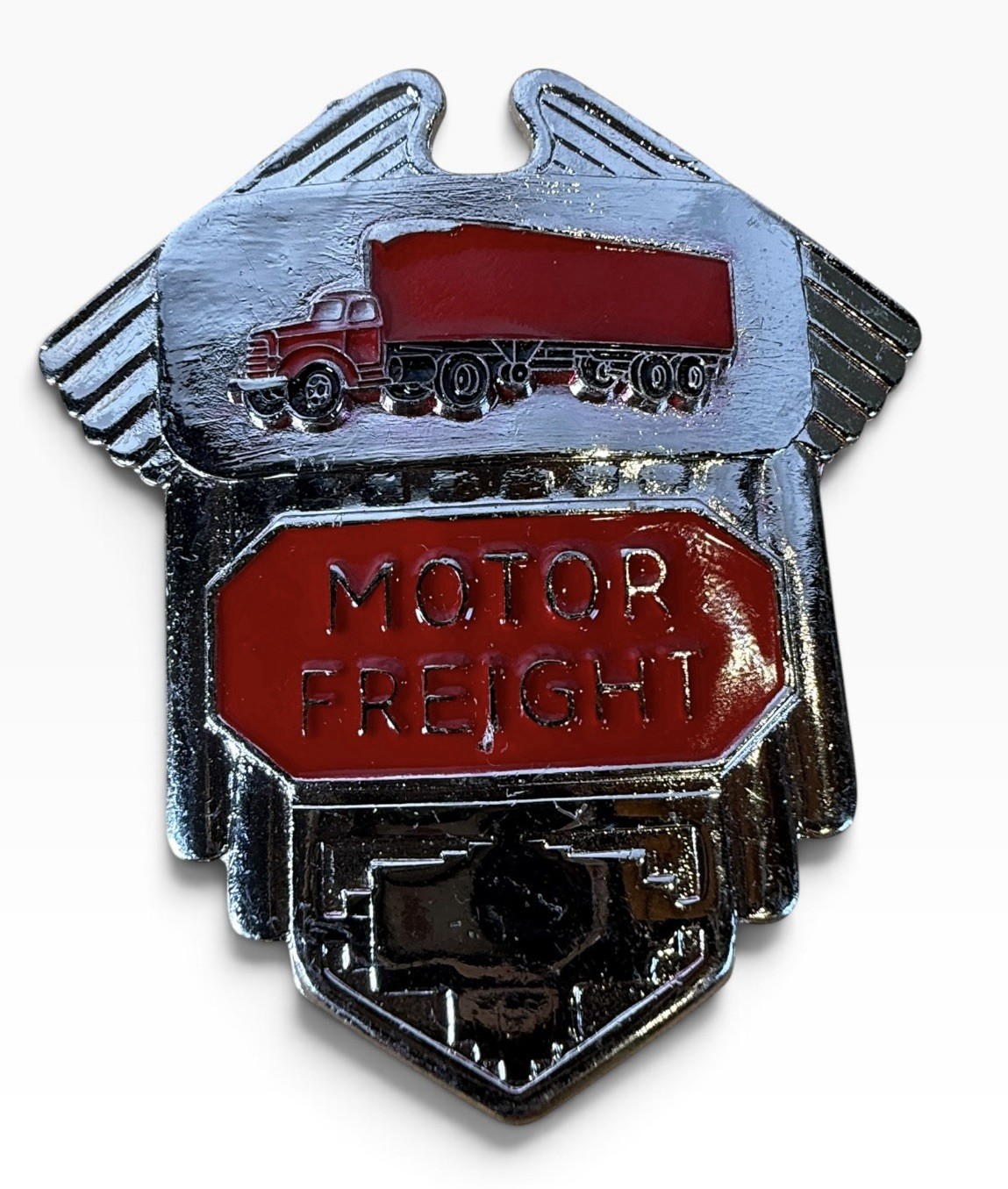 Vintage Mid Century Motor Freight Metal Enamel Trucker Hat Badge Vintage Mid Century Motor Freight Metal Enamel Trucker Hat Badge