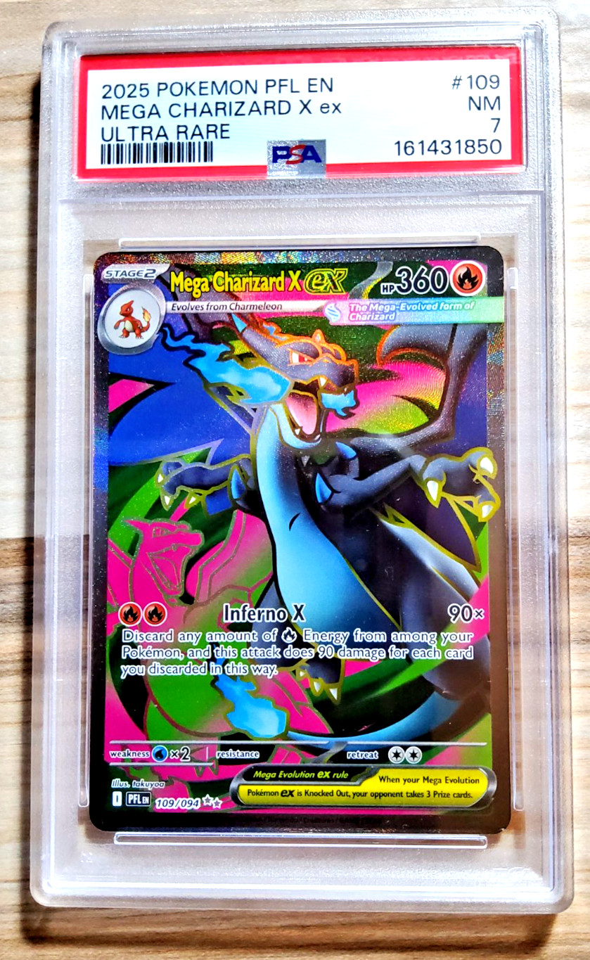 2025 Pokemon Phantasmal Flames CHARIZARD X ex #109 Holo PSA 7 Near Mint 2025 Pokemon Phantasmal Flames CHARIZARD X ex #109 Holo PSA 7 Near Mint