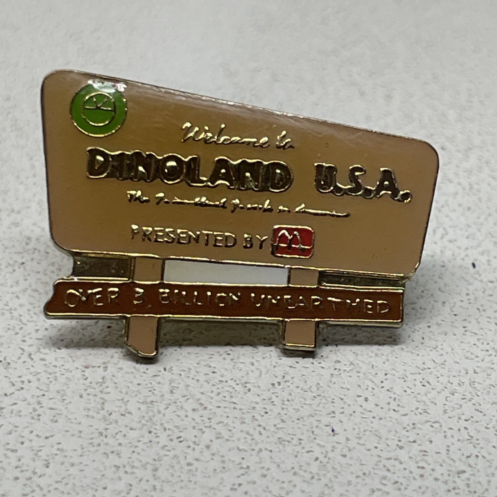 Vintage McDonald\'s Disney Billboard DINOLAND USA Enamel Lapel Pin Vintage McDonald\'s Disney Billboard DINOLAND USA Enamel Lapel Pin