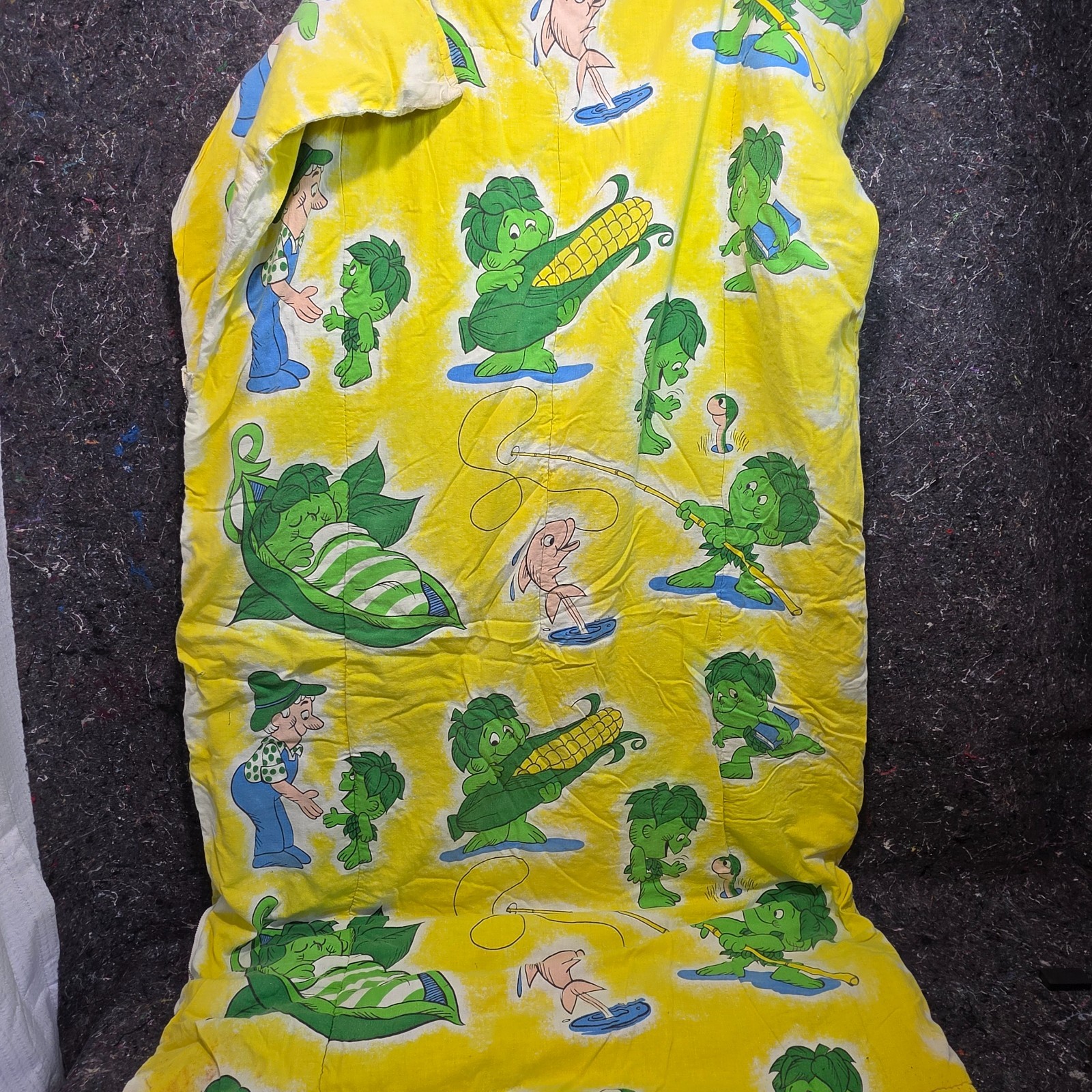 Green Giant Vintage Sleeping Bag Little Sprout Art