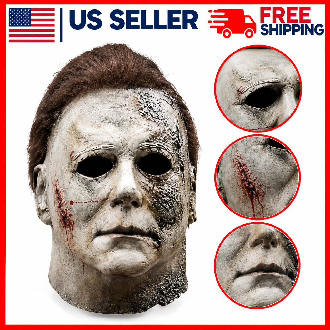 Michael Myers Halloween Scary Horror Mask – Silicone Full Face Cosplay Costume