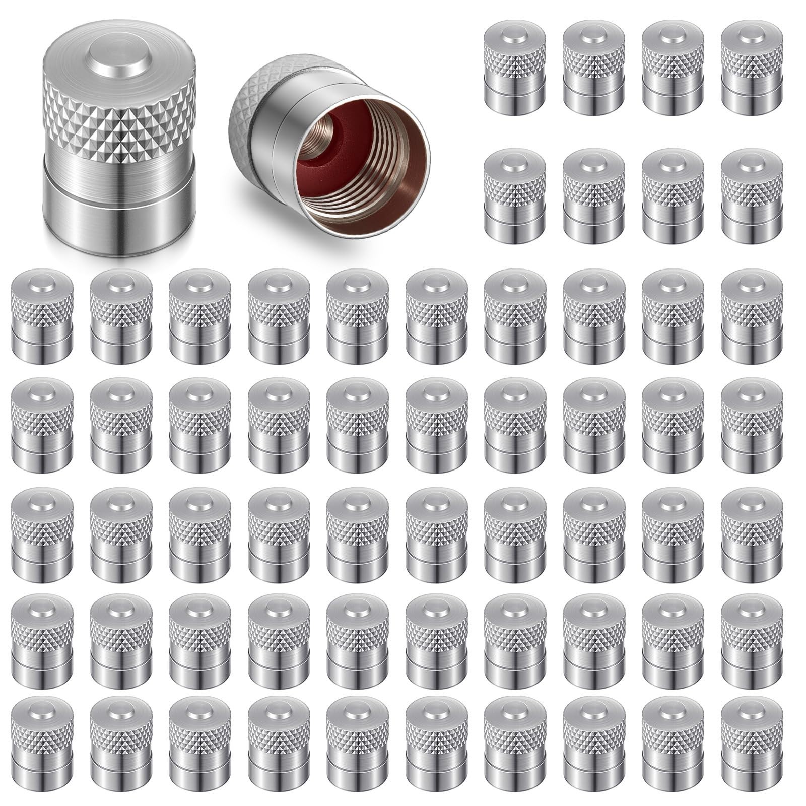 100 Pack Tire Valve Stem Cap Metal Dome Brass Valve stem Covers