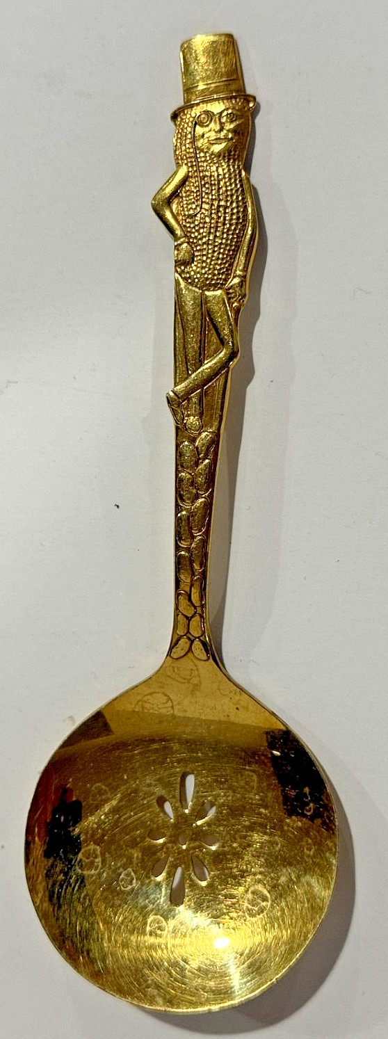 VINTAGE PLANTER\'S MR. PEANUT GOLD SERVING SPOON
