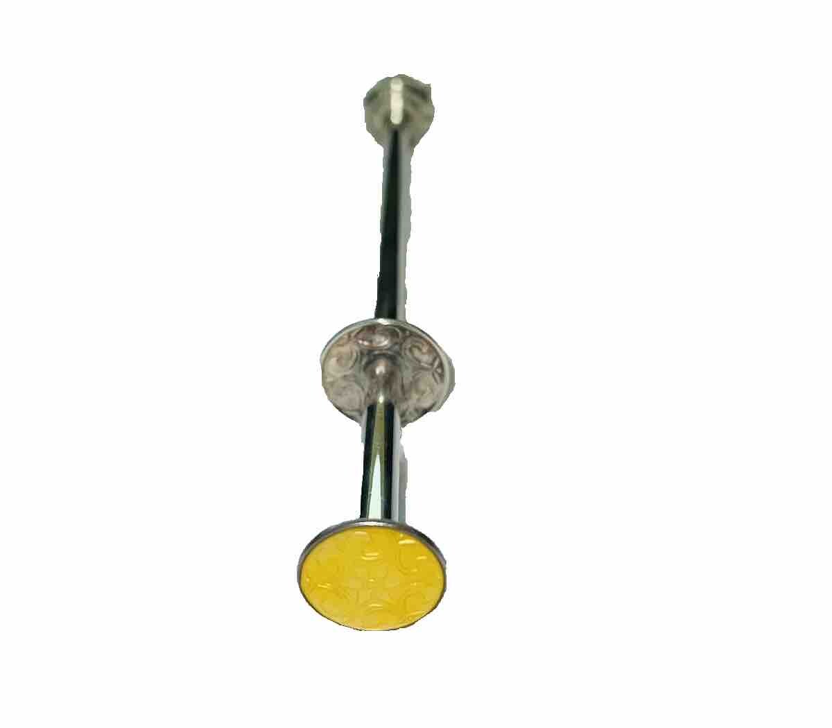 Vintage Aksel Holmsen Norway Diver Plate Yellow Enamel Olive/Ice Tong (8”)