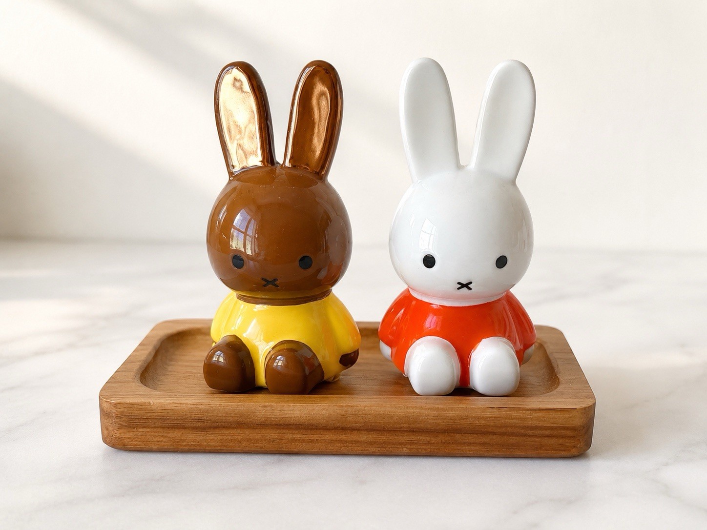 Magenta Miffy Wooden Figurine Set on Wooden Base, Animation Theme