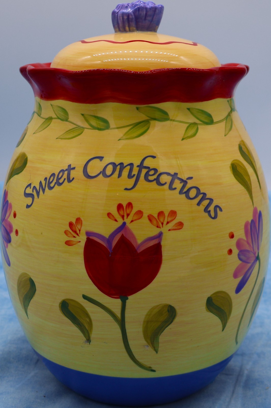 Pfaltzgraff Napoli “Sweet Confections” Cookie Jar — Hand-Painted, Gasketed Lid