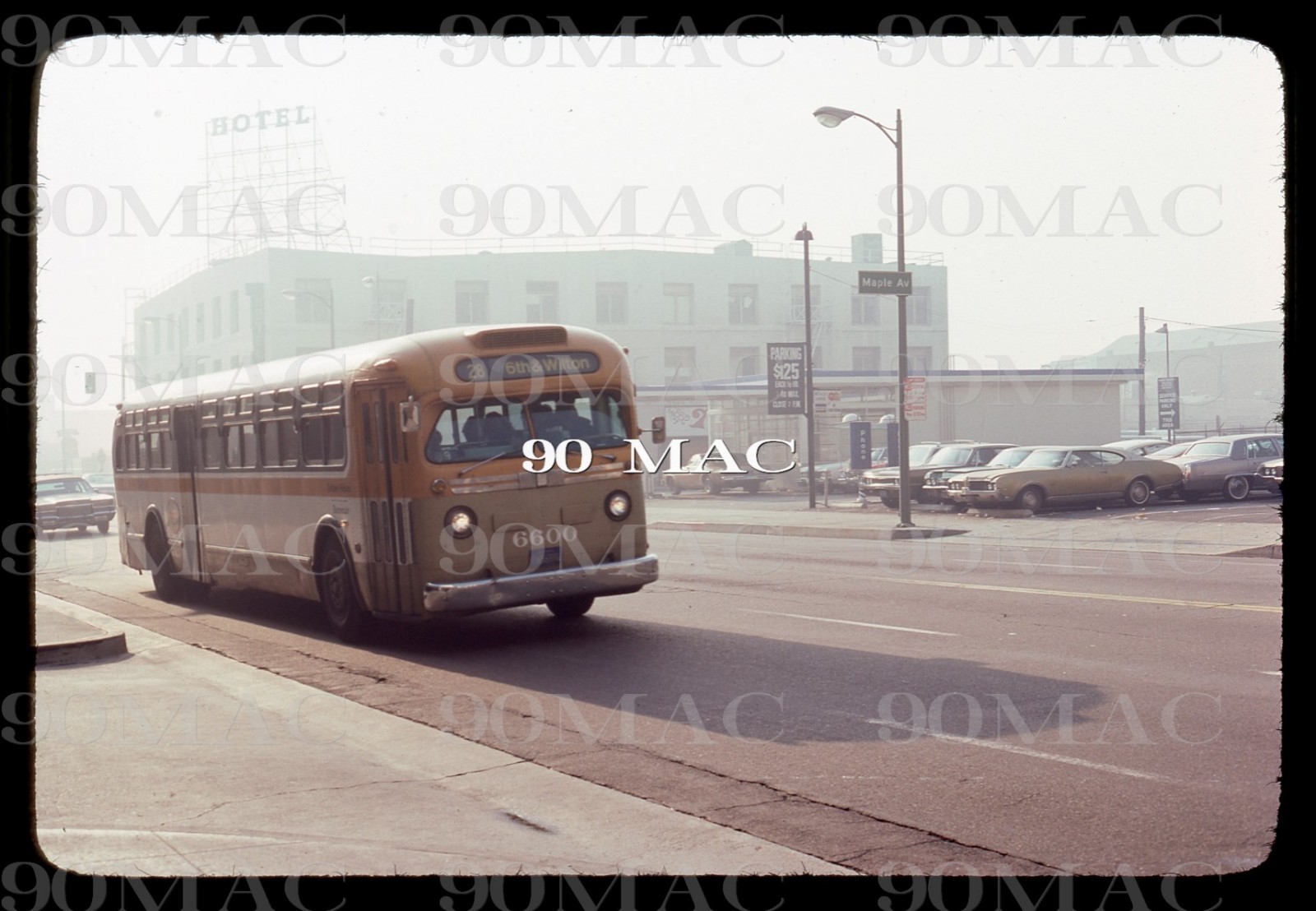 SCRTD. GM COACH BUS #6600. Los Angeles (CA). Original Slide 1979. SMOG