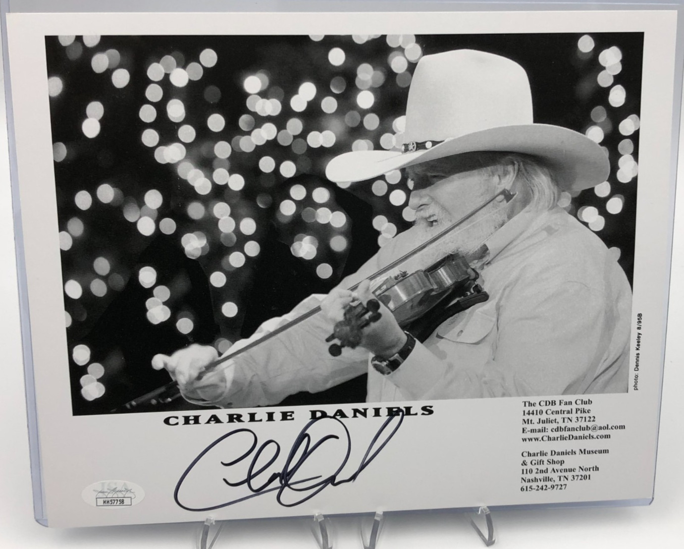 CHARLIE DANIELS AUTO JSA wCOA Card Signed 8x10 PHOTO DEVIL WENT DOWN TO GEORGIA CHARLIE DANIELS AUTO JSA wCOA Card Signed 8x10 PHOTO DEVIL WENT DOWN TO GEORGIA