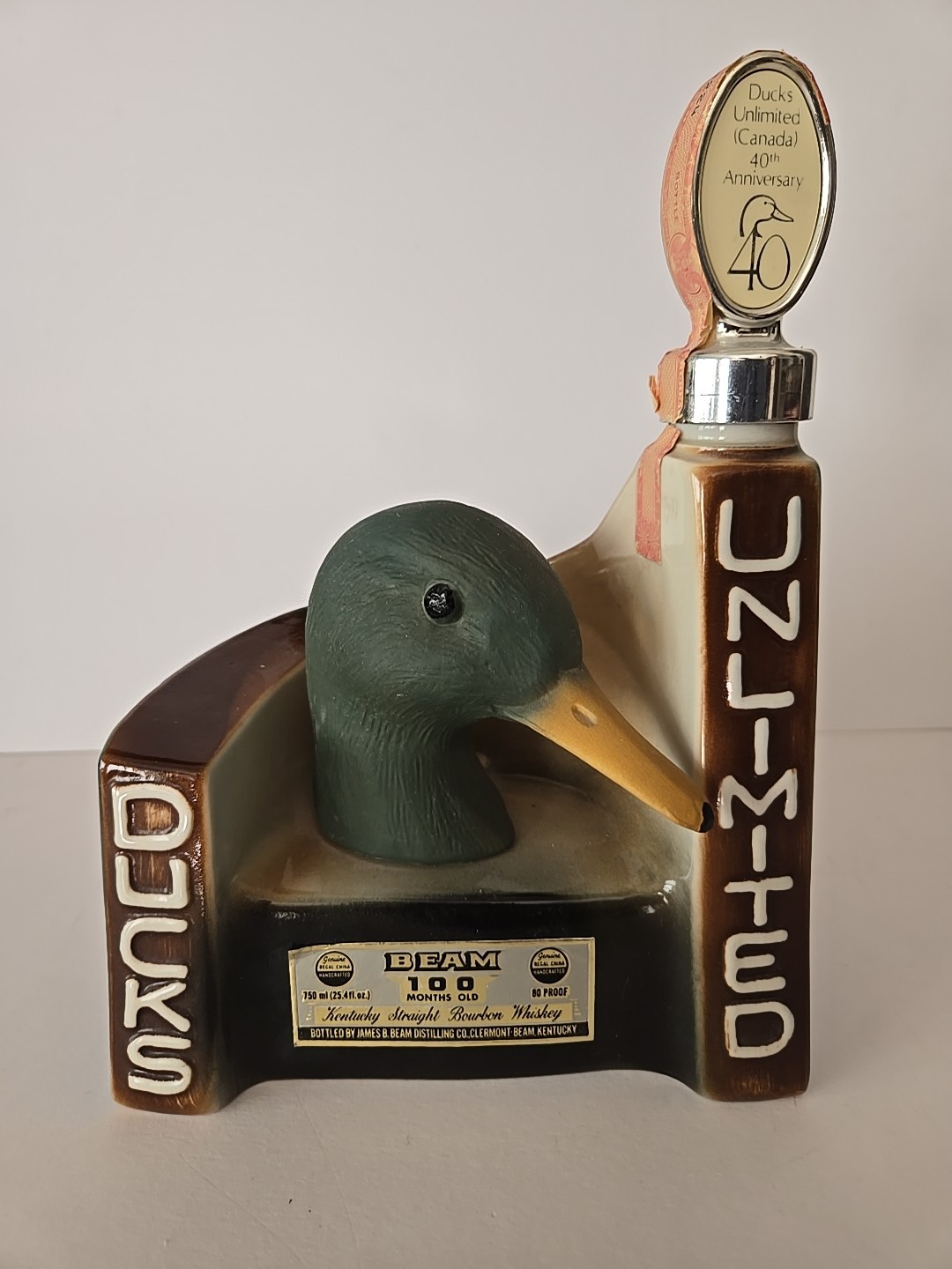 1978 Jim Beam Ducks Unlimited Canada 40th Anniversary  Mallard Duck Decanter