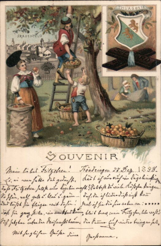 Suchard Cacao Advertising 1898 Germany Antique Original Vintage Postcard