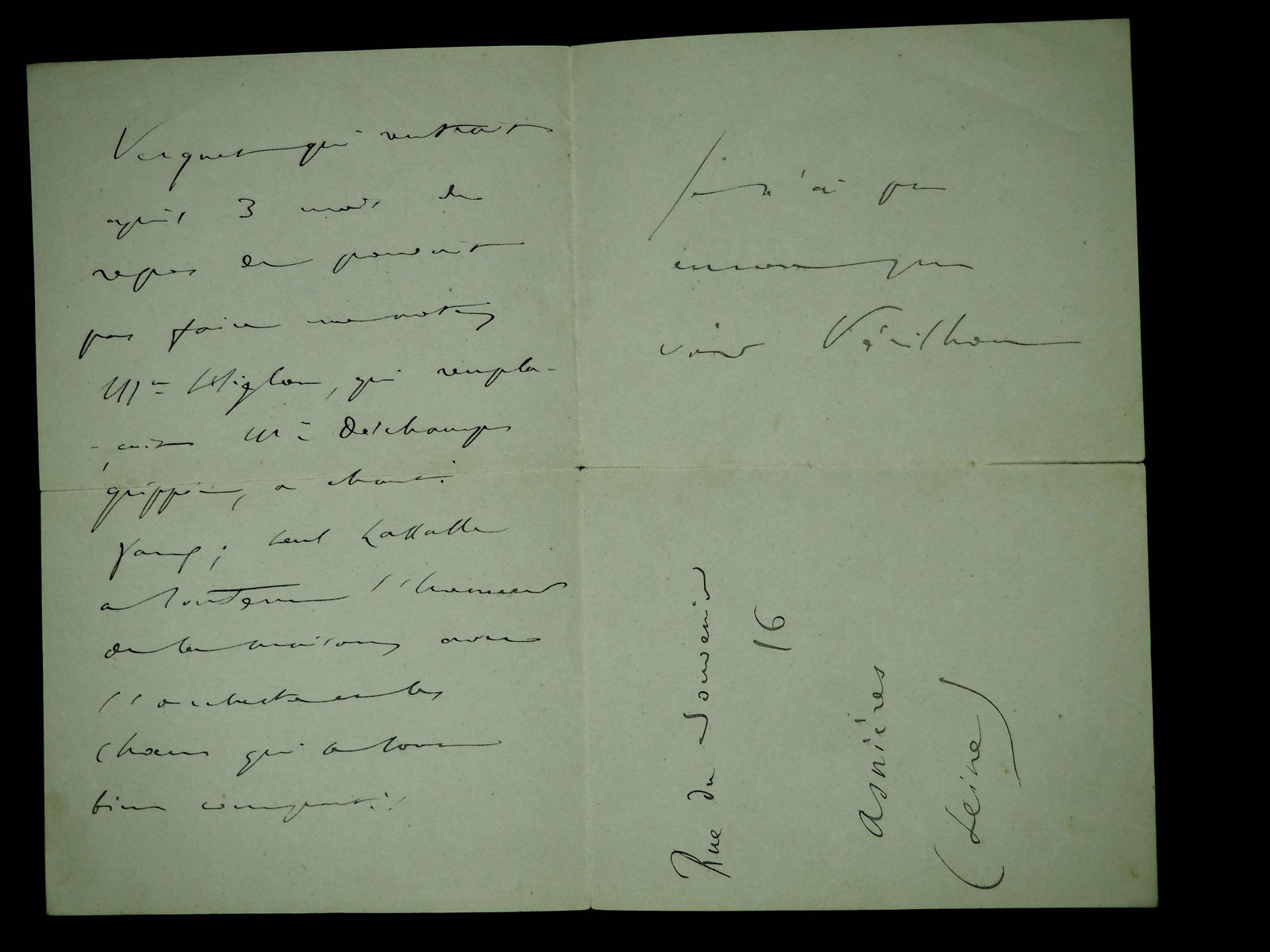 Camille SAINT SAENS - autograph letter