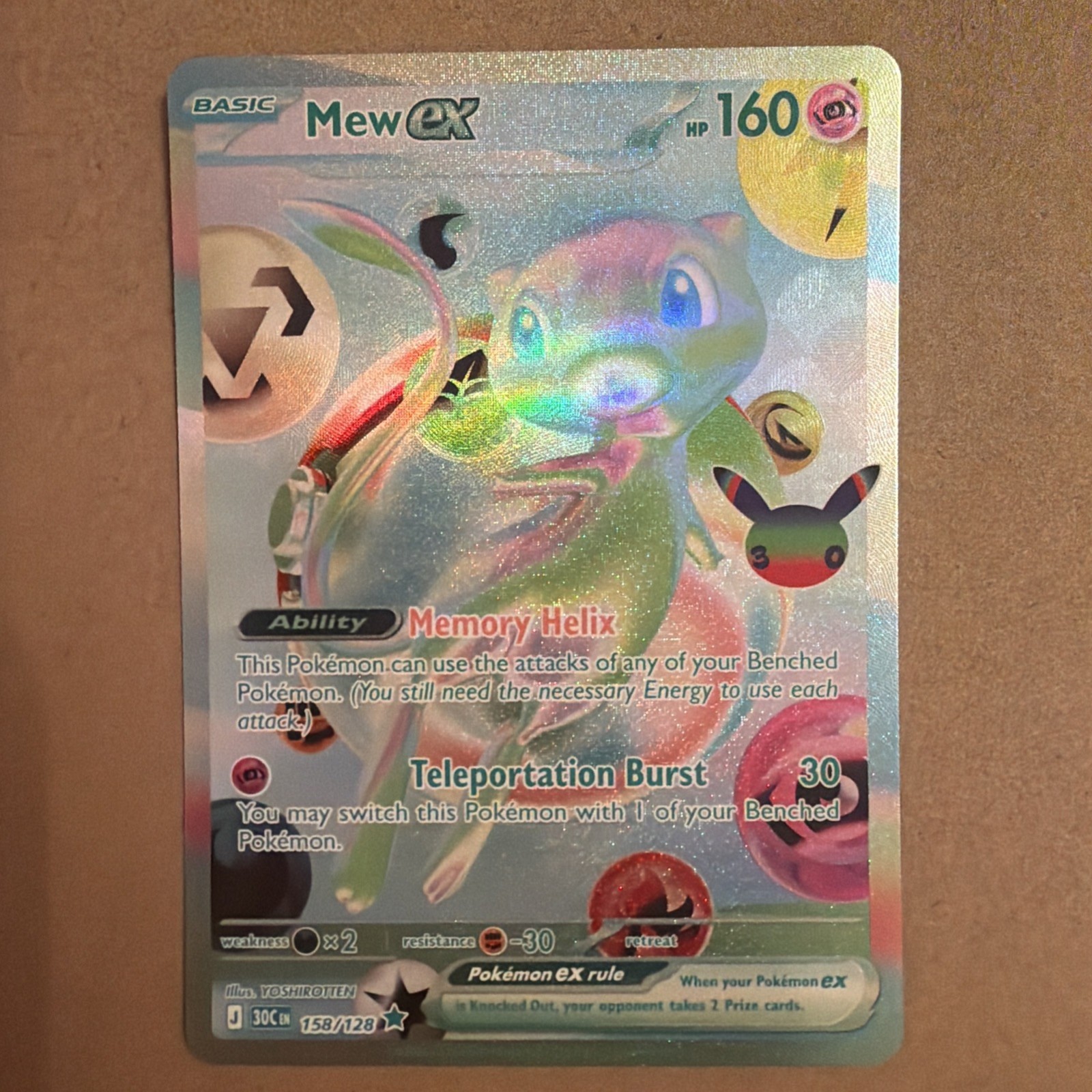 Pokémon TCG Celebrations Mew ex 158/128 Secret Rare Holo Full Art