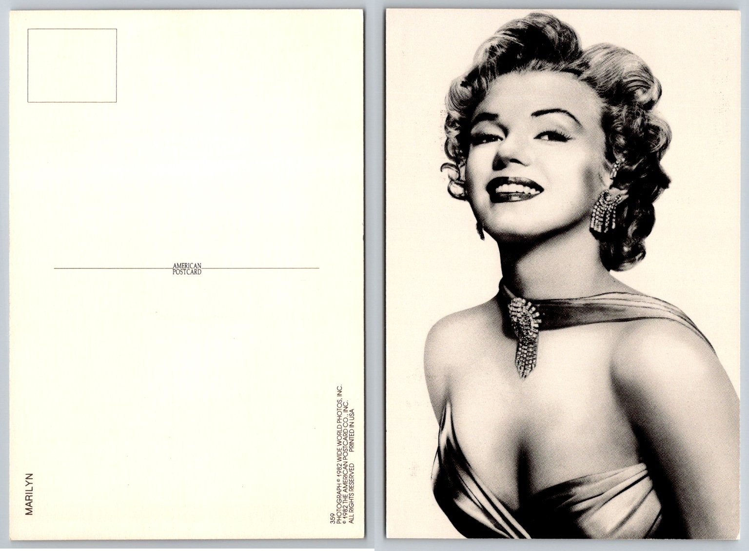 Marilyn Monroe Iconic Glamour Photo 1982 American Postcard Hollywood Star
