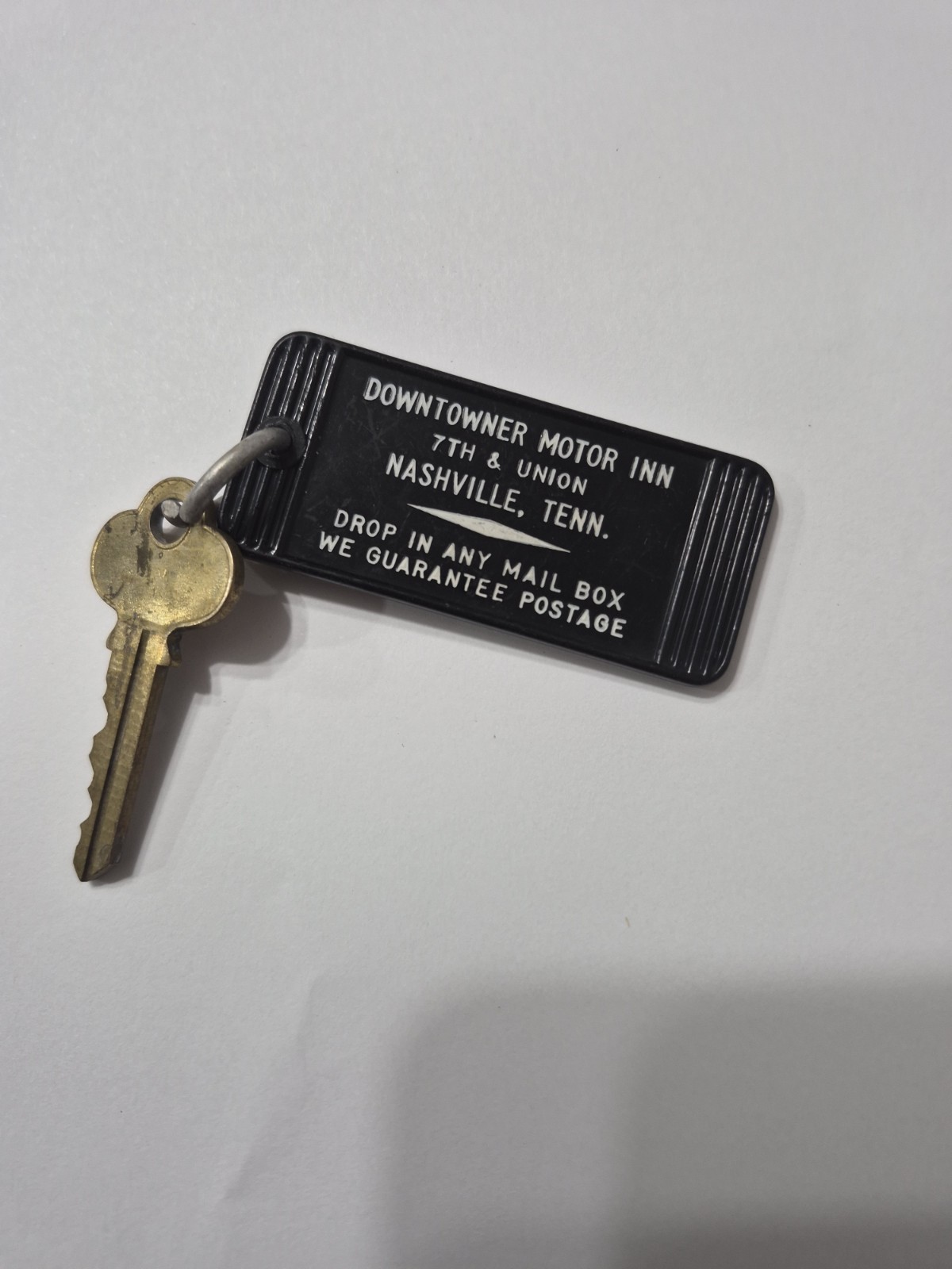 VTG Downtown Motor Inn  Motel Hotel Room Key Fob & Key #314 Nashville Tn