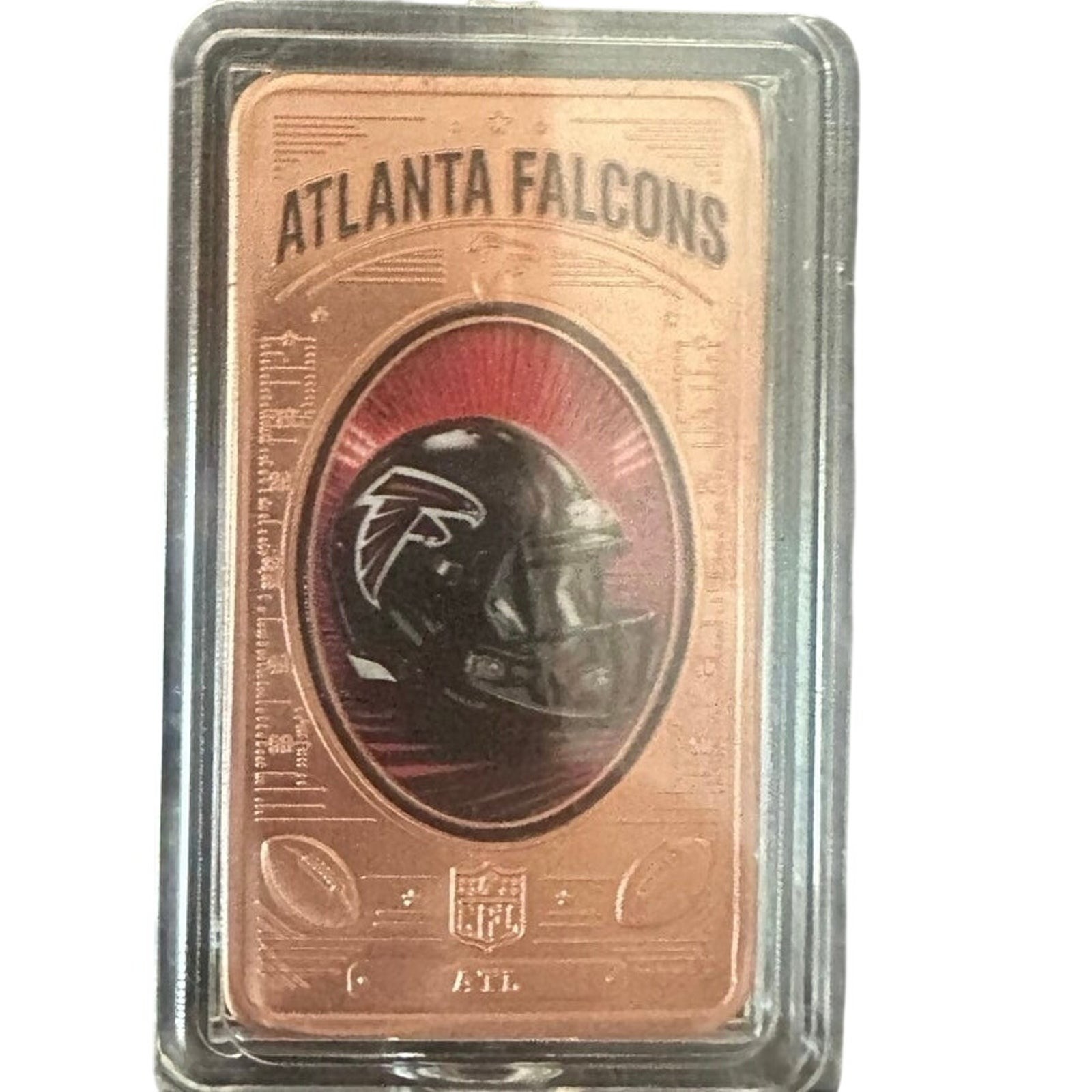 NFL Atlanta Falcons 1 oz copper collectible football bar