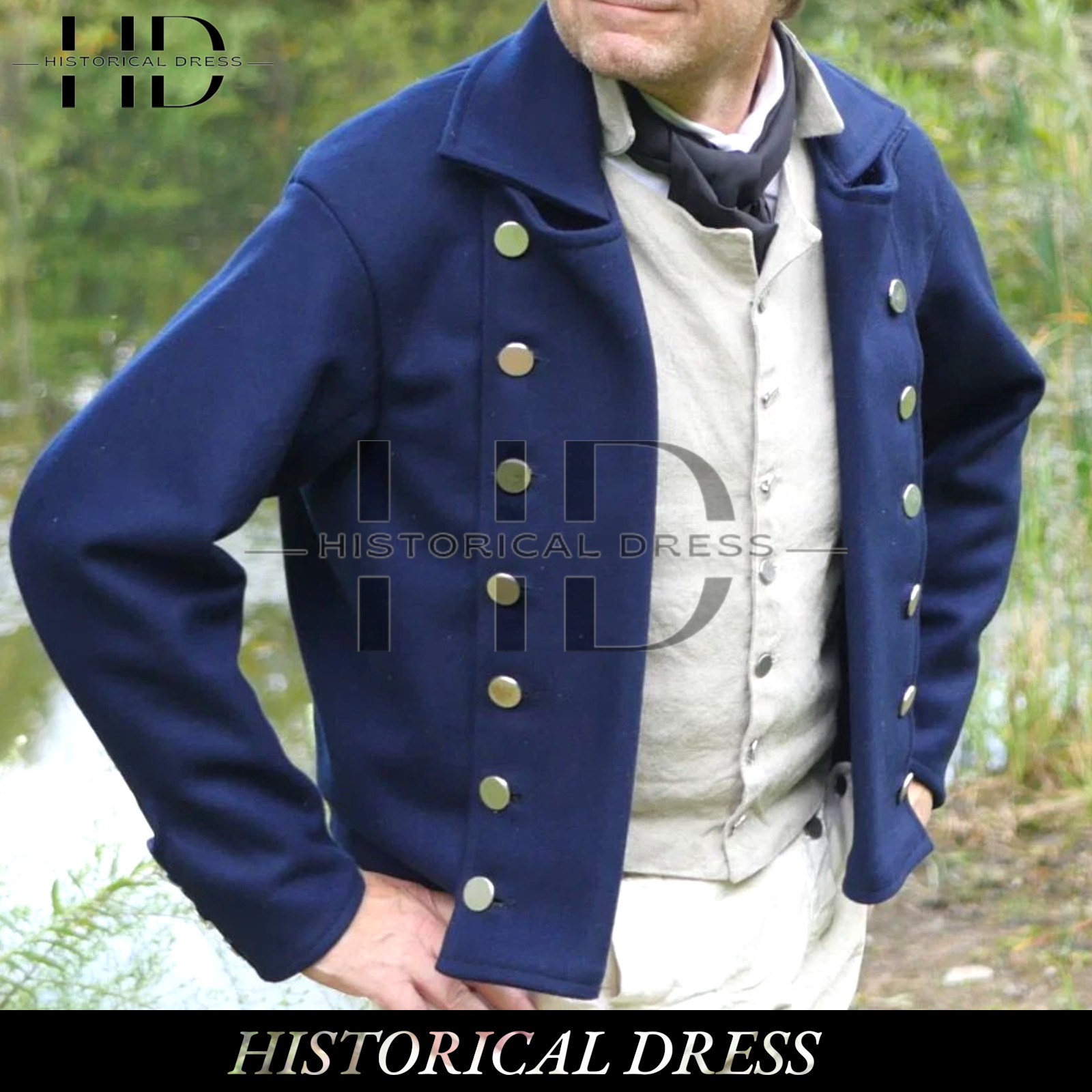 19th-Century Double-Breasted Sailor's Jacket Men’s Regency Short Jacket