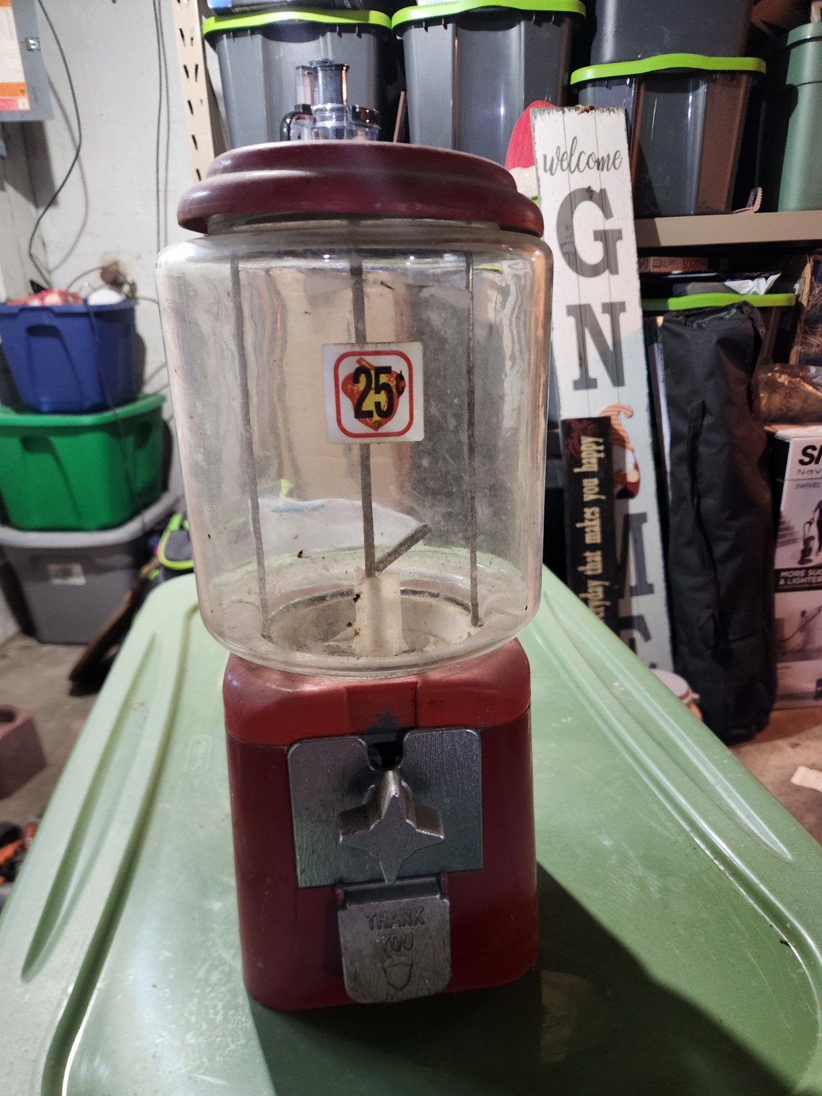 Vintage Acorn 25¢ All Purpose Vendor  Gumball Machine 