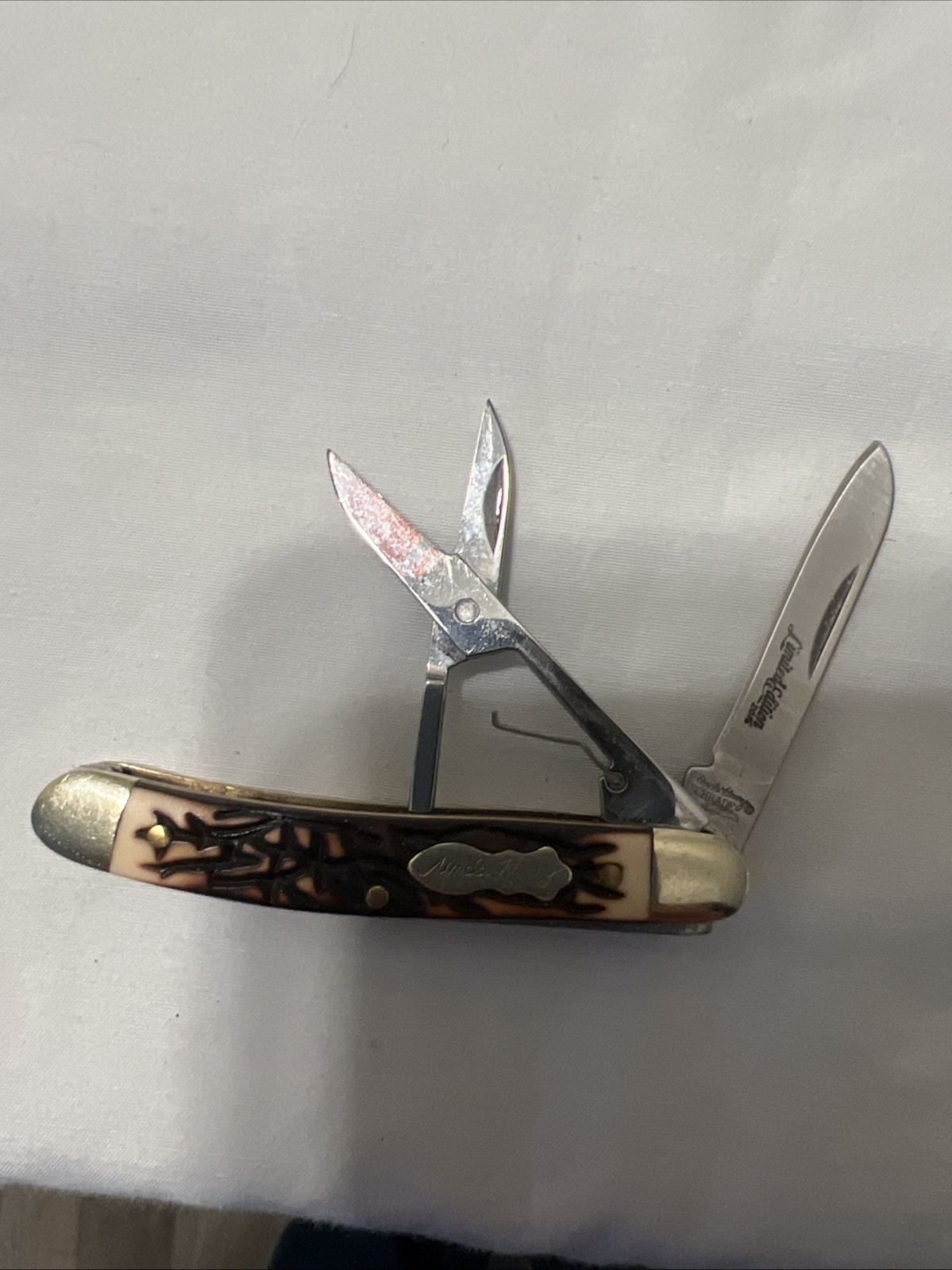 Vintage SCHRADE  GAMBLER  707UH  W/ SCISSORS KNIFE  LIMITED EDITION