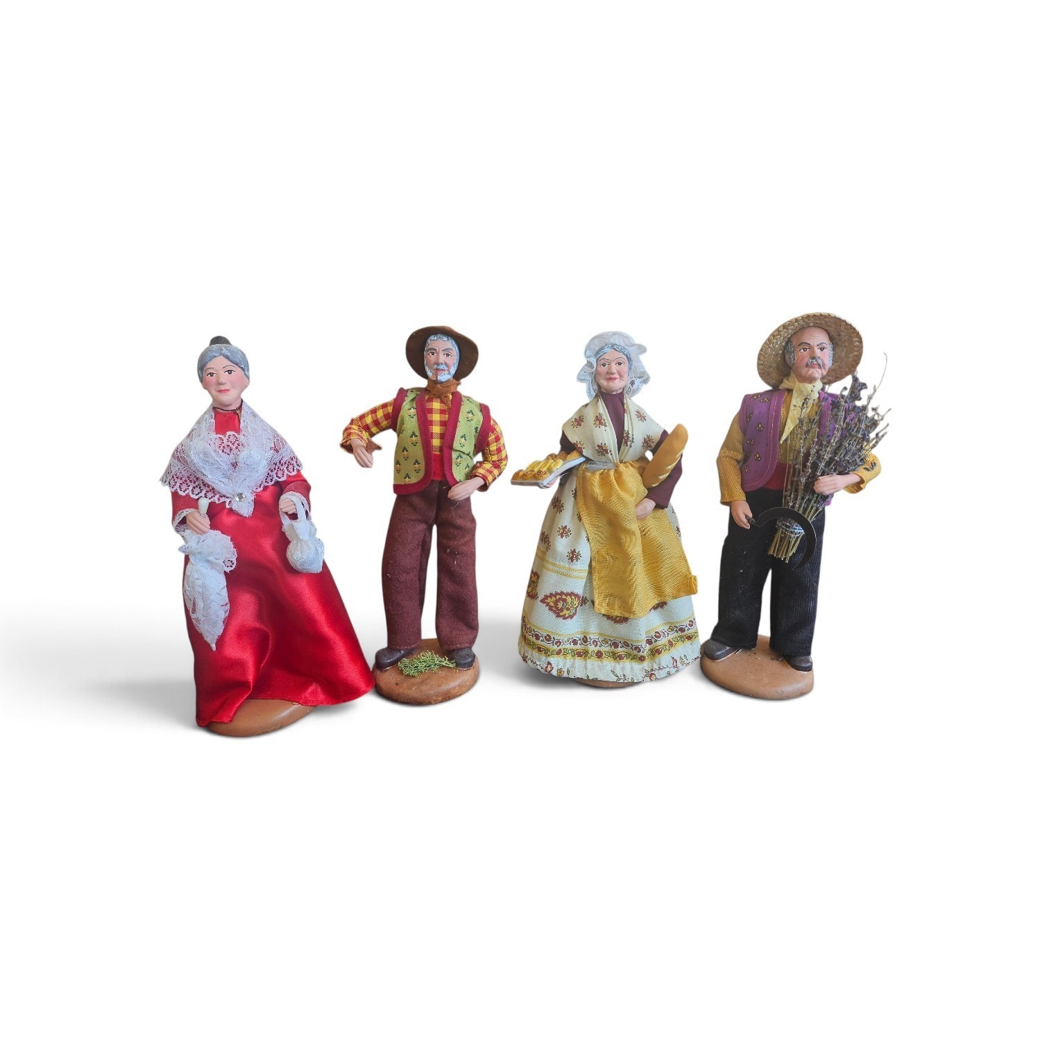 Vintage Santon terracotta ‘Creations Amy Sylvette\' figurines – dolls (4)