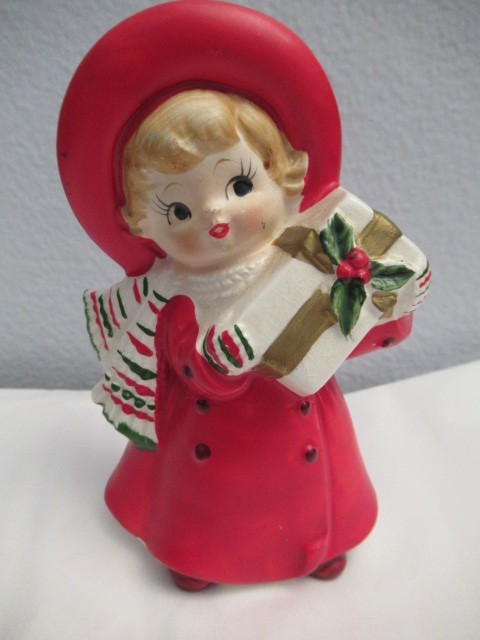 VTG Enesco Japan Girl Shopper with Gift