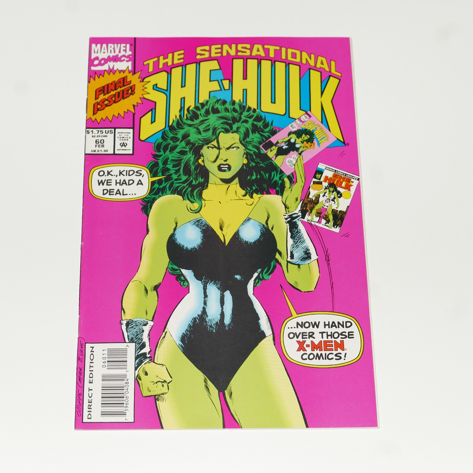 The Sensational She Hulk 60 Final Issue 1990 key low print run X-MEN Cover Joke The Sensational She Hulk 60 Final Issue 1990 key low print run X-MEN Cover Joke